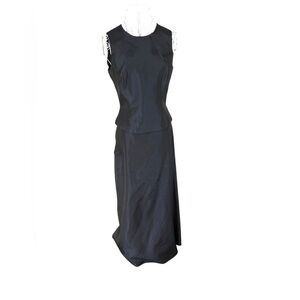 Vintage 90s Y2K Vera Wang Two Piece Formal Dress Blue Black Shimmer Prom Size 6